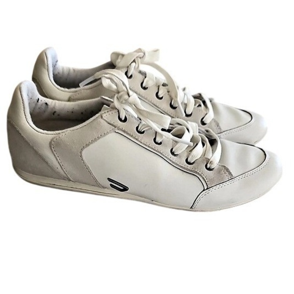 Diesel Wanted 1 Sneakers Minimalist Leather Suede Low Top White Mens 8.5 VTG